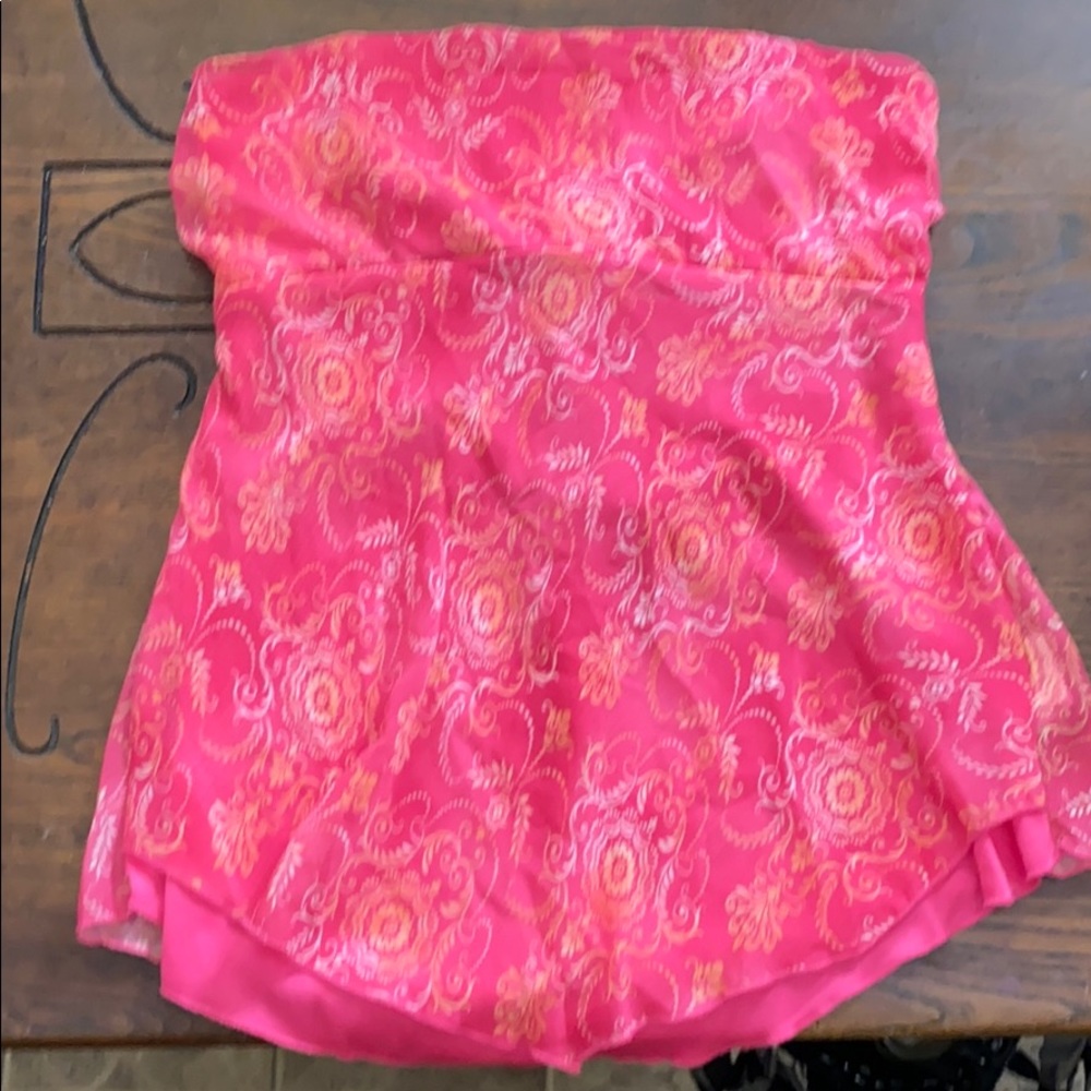 Pink strapless shirt size large